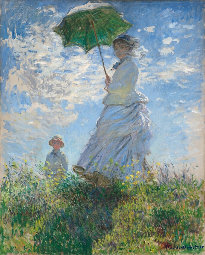 Woman with a Parasol - Madame Monet and Her Son — Claude Monet; museum reference, not a customer painting