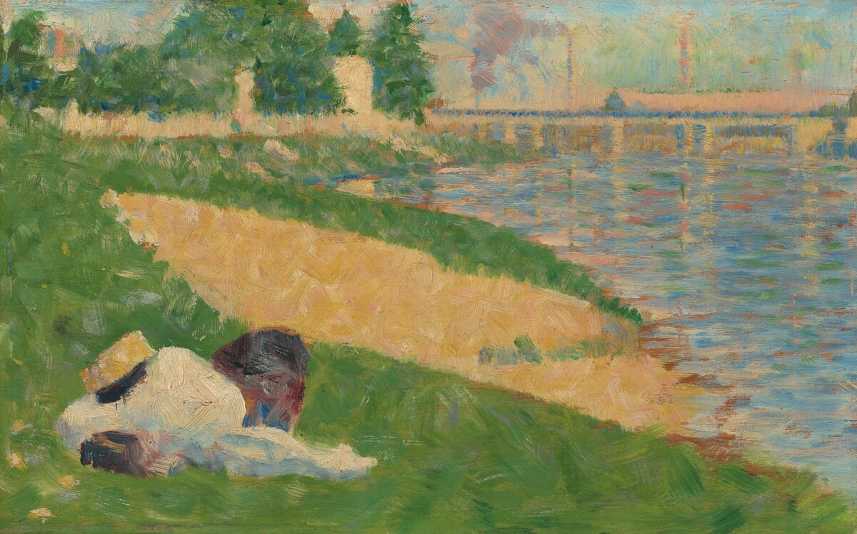 The Seine with Clothing on the Bank (Study for "Bathers at Asnières") by Georges Seurat — historical reference