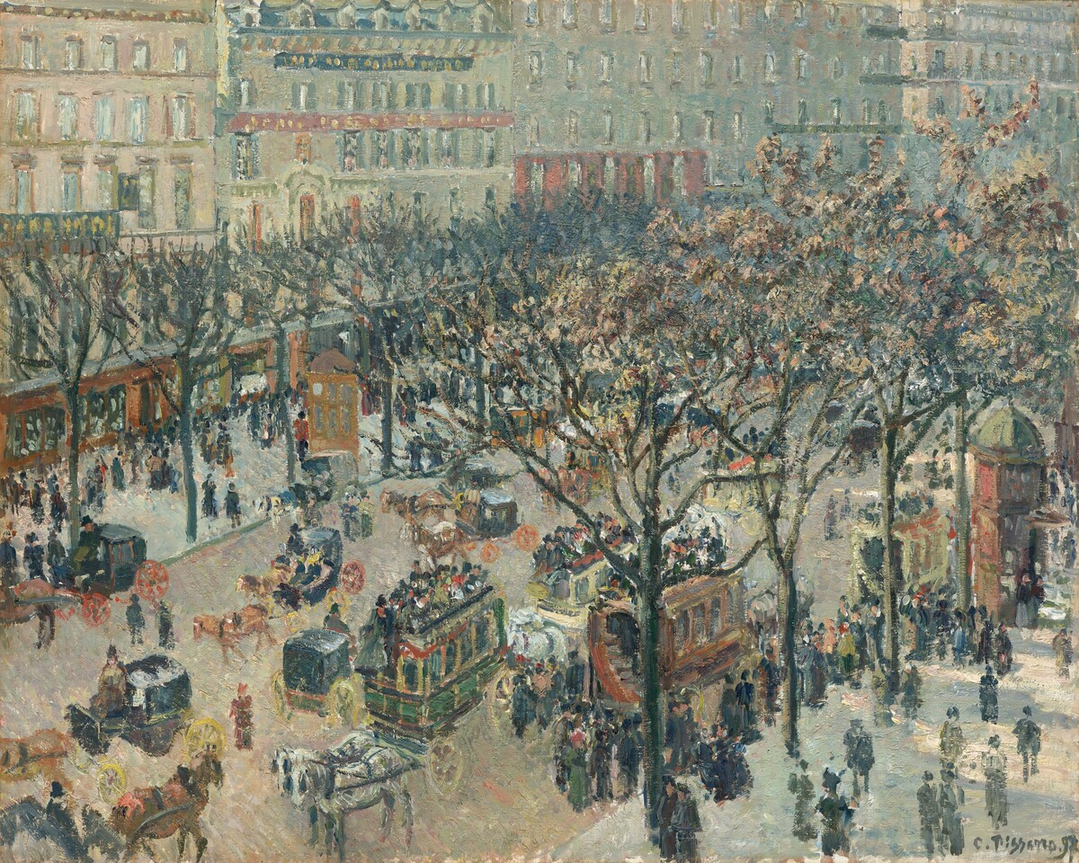 Boulevard des Italiens, Morning, Sunlight by Camille Pissarro — historical reference